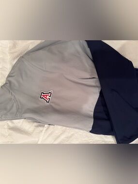 Grey and Navy Pullover with Red 'A' Patch